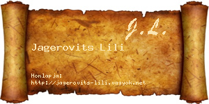 Jagerovits Lili névjegykártya